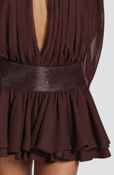 Fioreclo Dejana Playsuit in Plum Brown