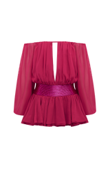 Fioreclo Dejana Playsuit in Raspberry