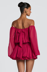 Fioreclo Dejana Playsuit in Raspberry