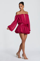 Fioreclo Dejana Playsuit in Raspberry