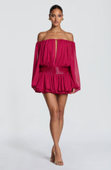 Fioreclo Dejana Playsuit in Raspberry