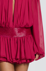 Fioreclo Dejana Playsuit in Raspberry