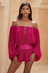 Fioreclo Dejana Playsuit in Raspberry