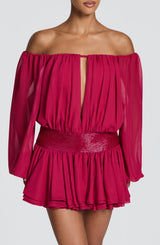 Fioreclo Dejana Playsuit in Raspberry