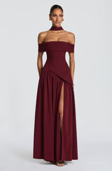Fioreclo Delilia Maxi Dress in Cherry Lacquer