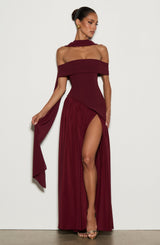 Fioreclo Delilia Maxi Dress in Cherry Lacquer