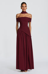 Fioreclo Delilia Maxi Dress in Cherry Lacquer