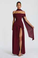 Fioreclo Delilia Maxi Dress in Cherry Lacquer
