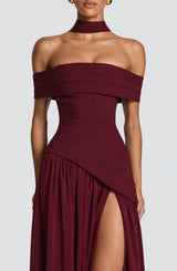 Fioreclo Delilia Maxi Dress in Cherry Lacquer