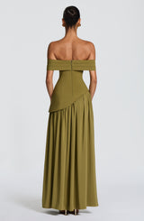 Fioreclo Delisha Maxi Dress in Deep Olive