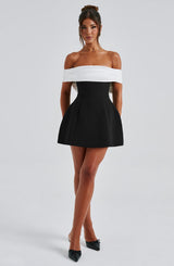 Fioreclo Deltara Mini Dress in Black/White