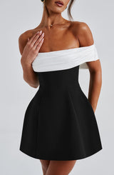 Fioreclo Deltara Mini Dress in Black/White
