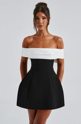 Fioreclo Deltara Mini Dress in Black/White