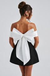 Fioreclo Deltara Mini Dress in Black/White