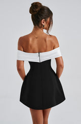 Fioreclo Deltara Mini Dress in Black/White