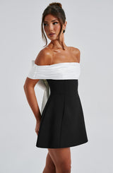 Fioreclo Deltara Mini Dress in Black/White