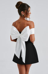 Fioreclo Deltara Mini Dress in Black/White