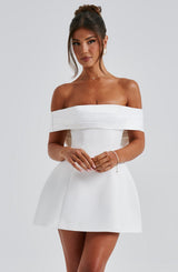 Fioreclo Deltara Mini Dress in Ivory