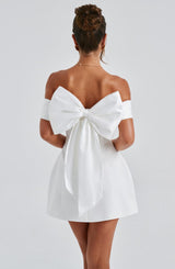 Fioreclo Deltara Mini Dress in Ivory