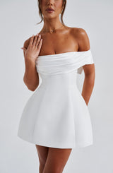 Fioreclo Deltara Mini Dress in Ivory