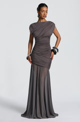 Fioreclo Demelia Maxi Dress in Charcoal
