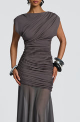 Fioreclo Demelia Maxi Dress in Charcoal