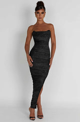 Fioreclo Demira Maxi Dress in Black Sparkle