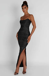 Fioreclo Demira Maxi Dress in Black Sparkle