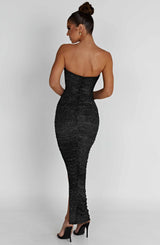 Fioreclo Demira Maxi Dress in Black Sparkle