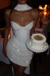 Fioreclo Denisa Mini Dress in Ivory