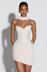 Fioreclo Denisa Mini Dress in Ivory