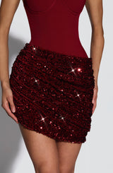 Fioreclo Denisa Mini Dress in Wine