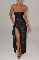 Fioreclo Dhaliana Maxi Dress in Black Sparkle