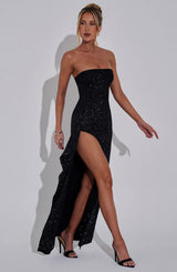 Fioreclo Dhaliana Maxi Dress in Black Sparkle