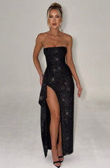 Fioreclo Dhaliana Maxi Dress in Black Sparkle