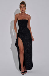 Fioreclo Dhaliana Maxi Dress in Black Sparkle