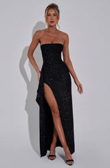 Fioreclo Dhaliana Maxi Dress in Black Sparkle