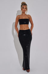 Fioreclo Dimetta Maxi Skirt in Black