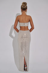 Fioreclo Dimetta Maxi Skirt in Nude