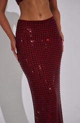 Fioreclo Dimetta Maxi Skirt in Wine