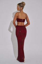 Fioreclo Dimetta Maxi Skirt in Wine