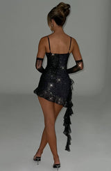 Fioreclo Dixiana Mini Dress in Black Sparkle