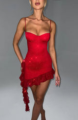 Fioreclo Dixiana Mini Dress in Red Sparkle