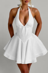 Fioreclo Doriane Mini Dress in Ivory