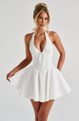 Fioreclo Doriane Mini Dress in Ivory
