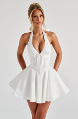 Fioreclo Doriane Mini Dress in Ivory