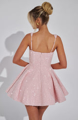 Fioreclo Dorothea Mini Dress in Blush