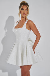 Fioreclo Dorothea Mini Dress in Ivory