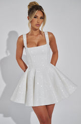 Fioreclo Dorothea Mini Dress in Ivory