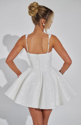 Fioreclo Dorothea Mini Dress in Ivory